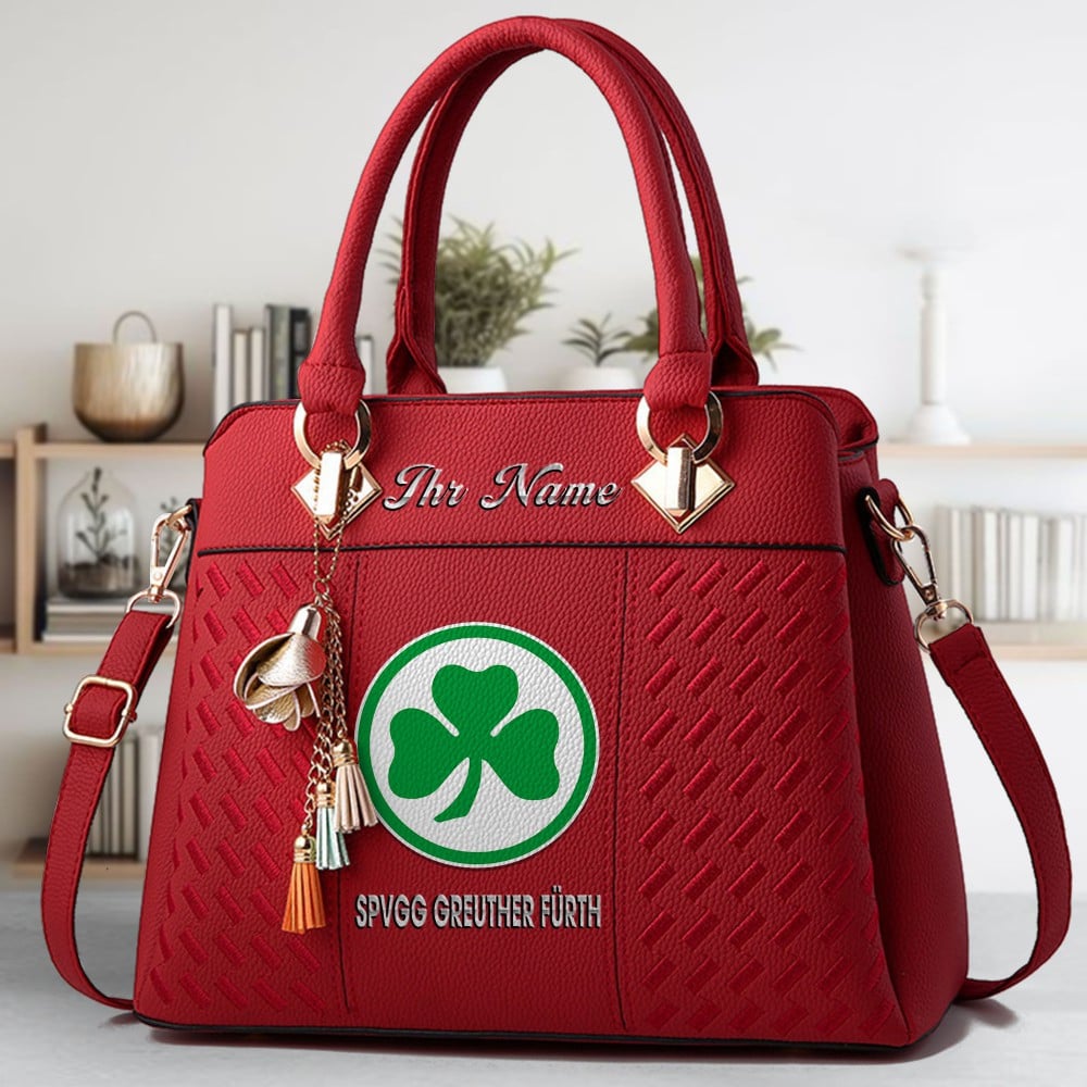 SpVgg Greuther Furth Logo Crossbody Zip Hand Bag With Tassel Custom Name For Women - Image 6