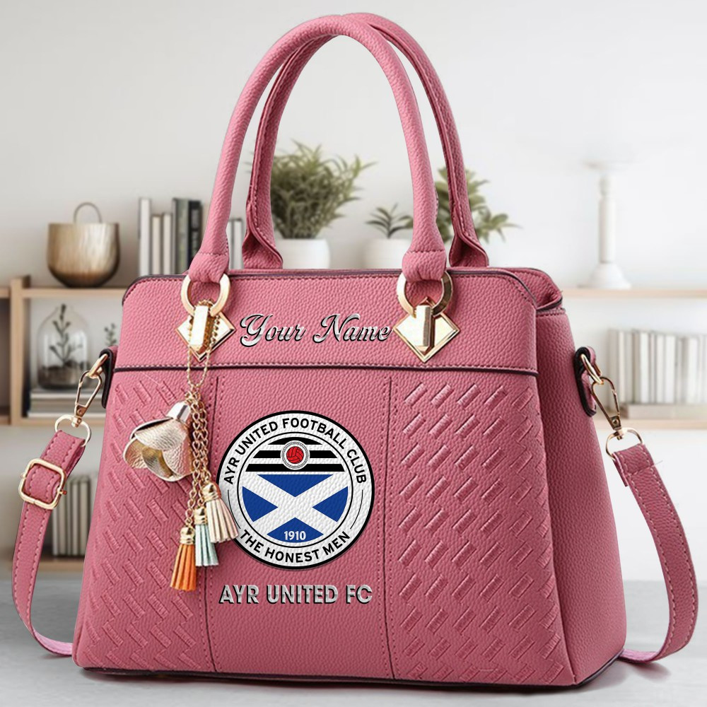 Ayr United FC Logo Crossbody Zip Hand Bag With Tassel Custom Name For Women - Image 5