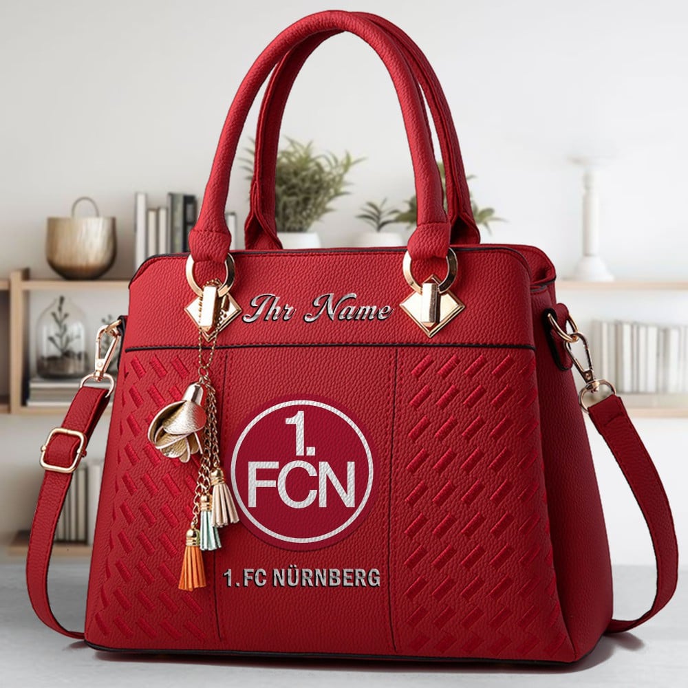 1. FC Nurnberg Logo Crossbody Zip Hand Bag With Tassel Custom Name For Women - Image 6
