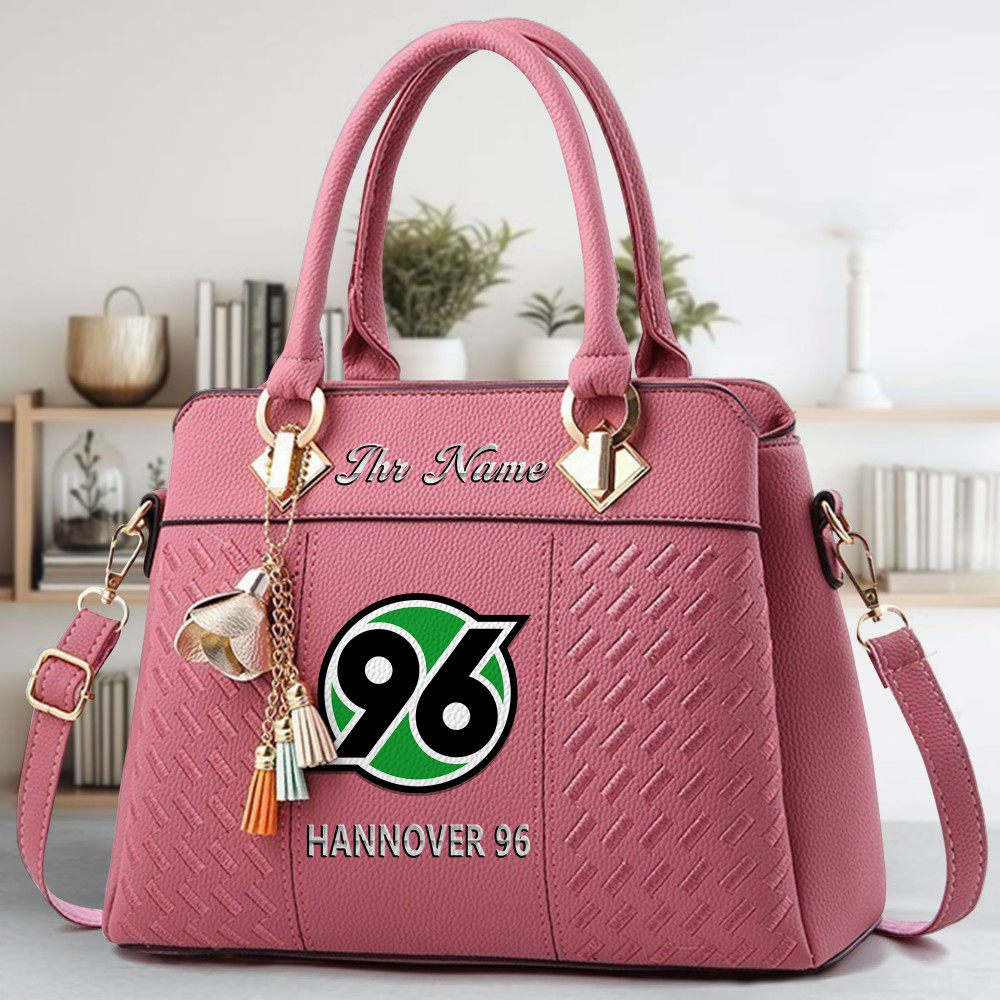 Hannover 96 Logo Crossbody Zip Hand Bag With Tassel Custom Name For Women - Image 5