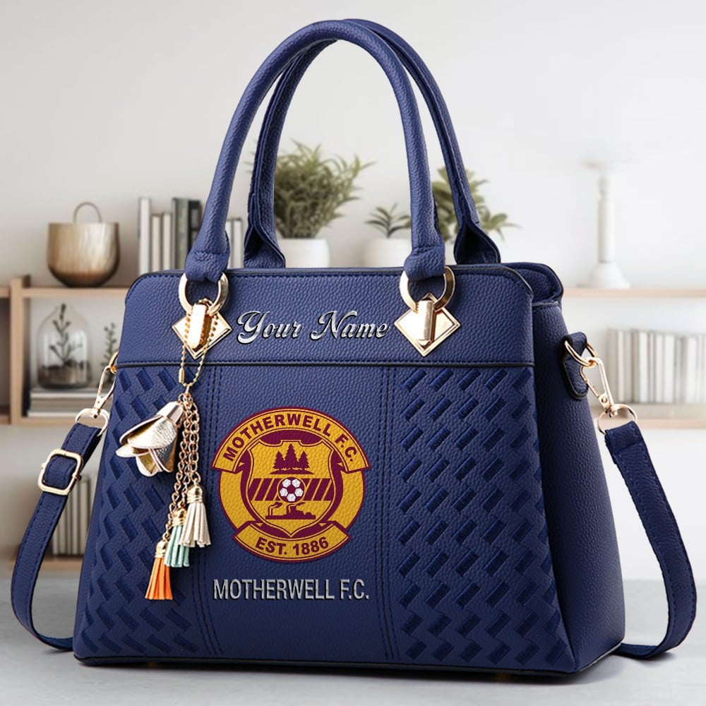Motherwell F.C Logo Crossbody Zip Hand Bag With Tassel Custom Name For Women - Image 2
