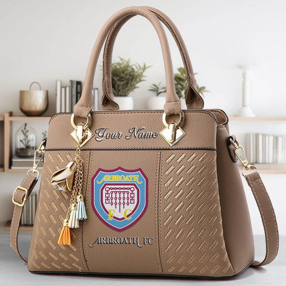 Arbroath F.C Logo Crossbody Zip Hand Bag With Tassel Custom Name For Women - Image 3