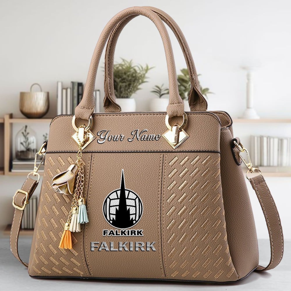 Falkirk F.C Logo Crossbody Zip Hand Bag With Tassel Custom Name For Women - Image 3
