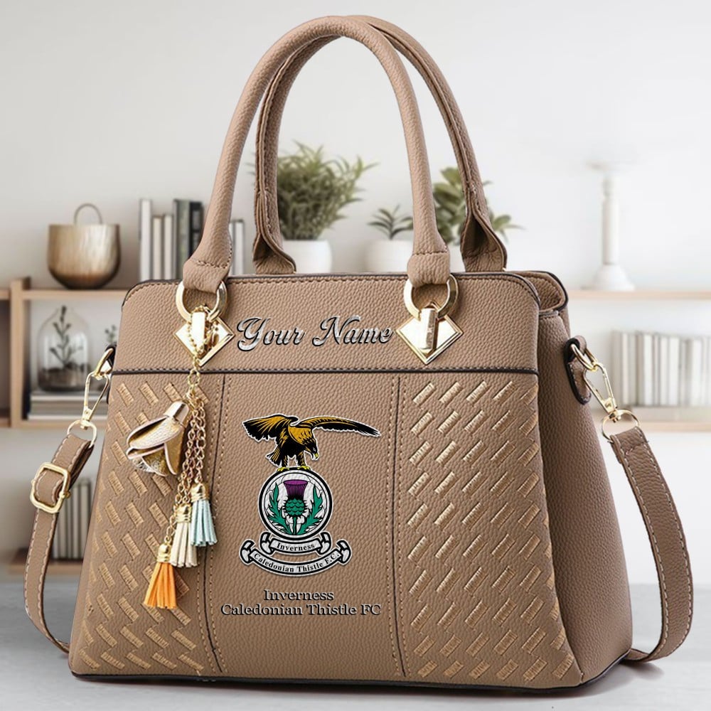 Inverness Caledonian Thistle FC Logo Crossbody Zip Hand Bag With Tassel Custom Name For Women - Image 3