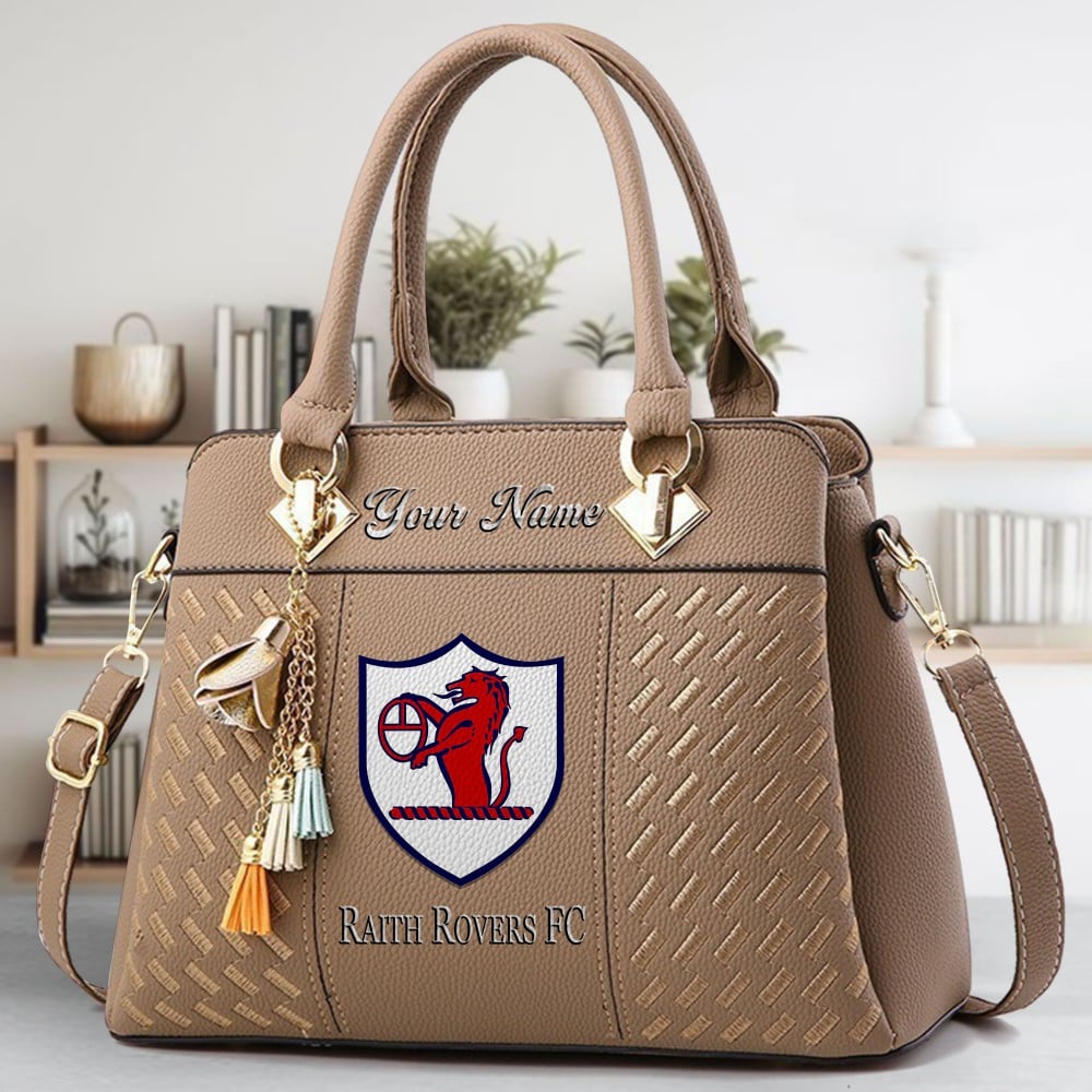 Raith Rovers FC Logo Crossbody Zip Hand Bag With Tassel Custom Name For Women - Image 4