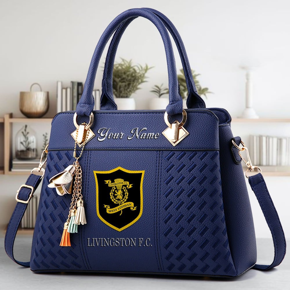 Livingston F.C Logo Crossbody Zip Hand Bag With Tassel Custom Name For Women - Image 3
