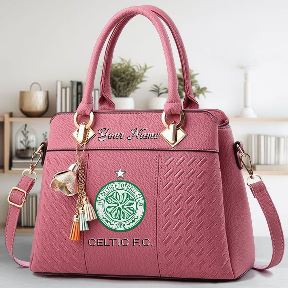 Celtic F.C Logo Crossbody Zip Hand Bag With Tassel Custom Name For Women - Image 5