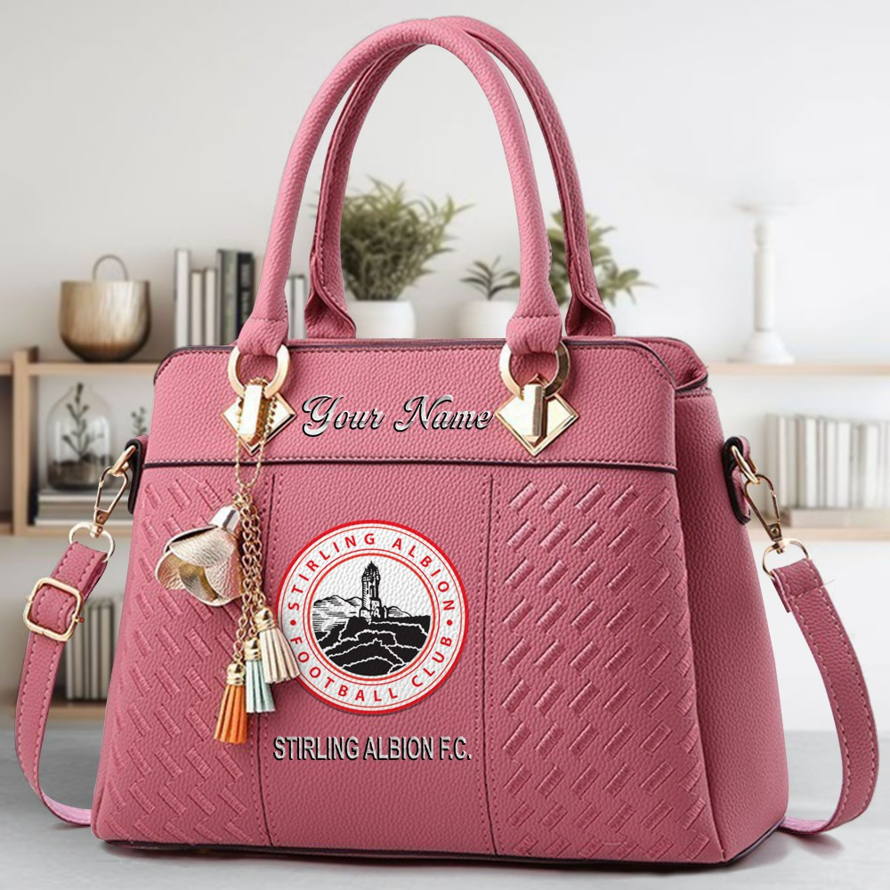 Stirling Albion F.C Logo Crossbody Zip Hand Bag With Tassel Custom Name For Women - Image 5