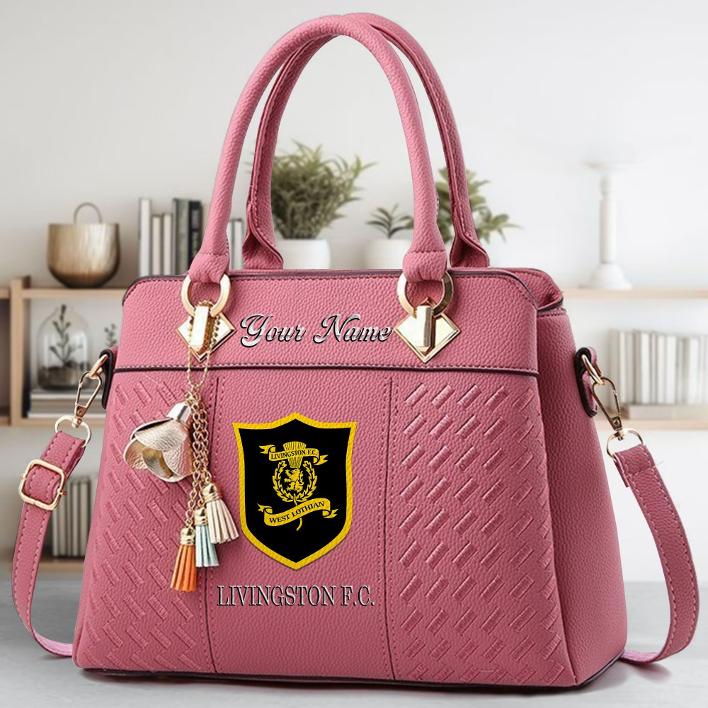 Livingston F.C Logo Crossbody Zip Hand Bag With Tassel Custom Name For Women - Image 5