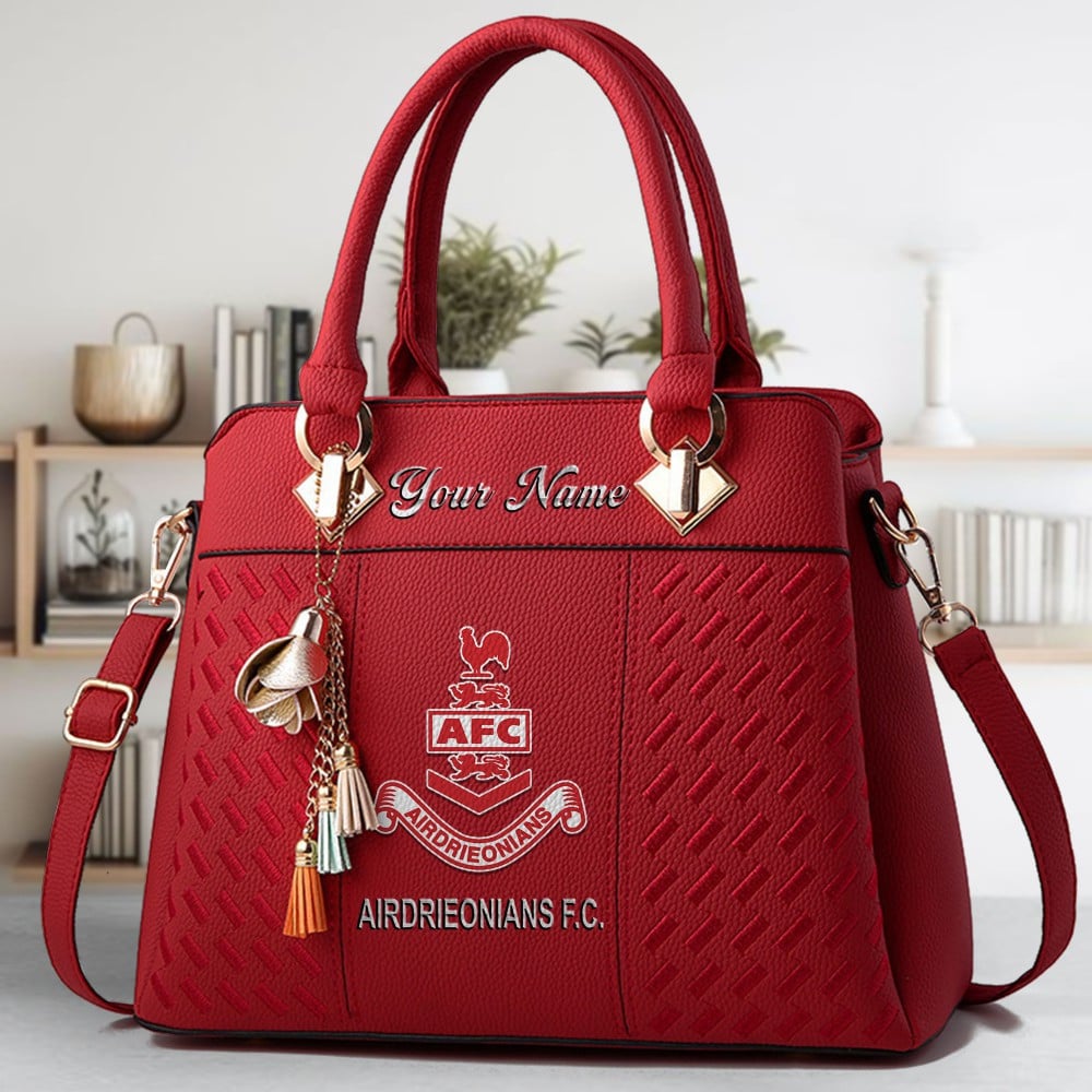 Airdrieonians F.C Logo Crossbody Zip Hand Bag With Tassel Custom Name For Women - Image 6