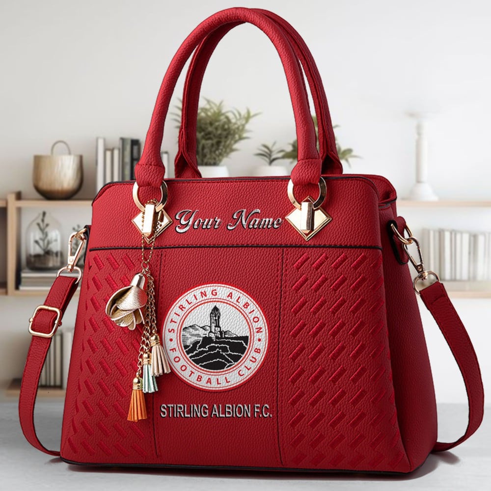 Stirling Albion F.C Logo Crossbody Zip Hand Bag With Tassel Custom Name For Women - Image 6