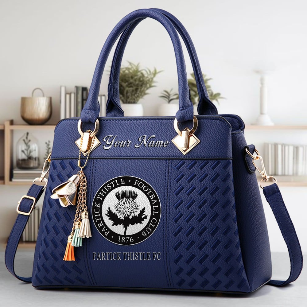 Partick Thistle FC Logo Crossbody Zip Hand Bag With Tassel Custom Name For Women - Image 2