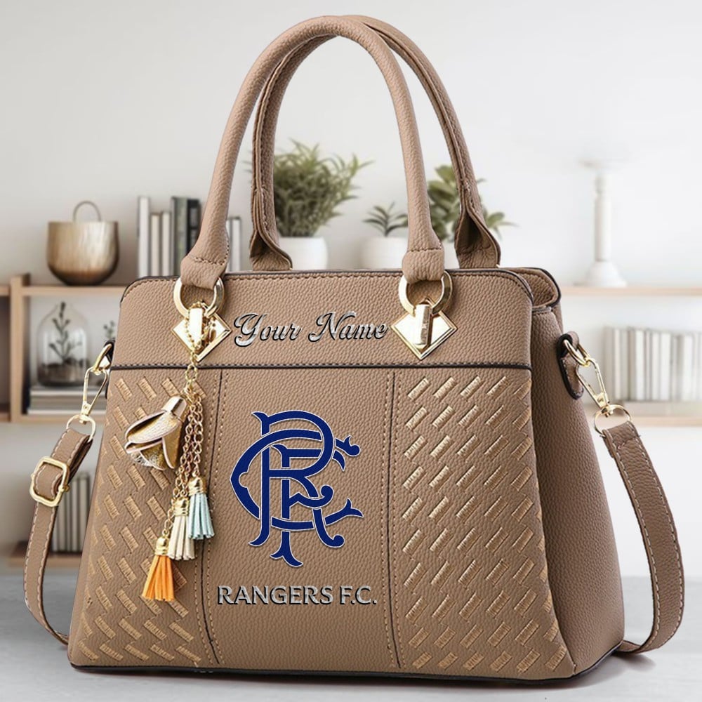 Rangers F.C Logo Crossbody Zip Hand Bag With Tassel Custom Name For Women - Image 3