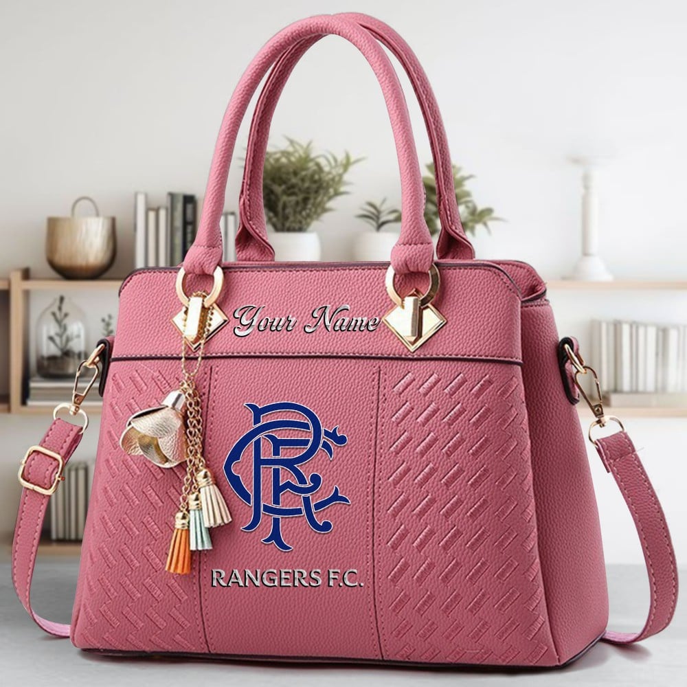 Rangers F.C Logo Crossbody Zip Hand Bag With Tassel Custom Name For Women - Image 5