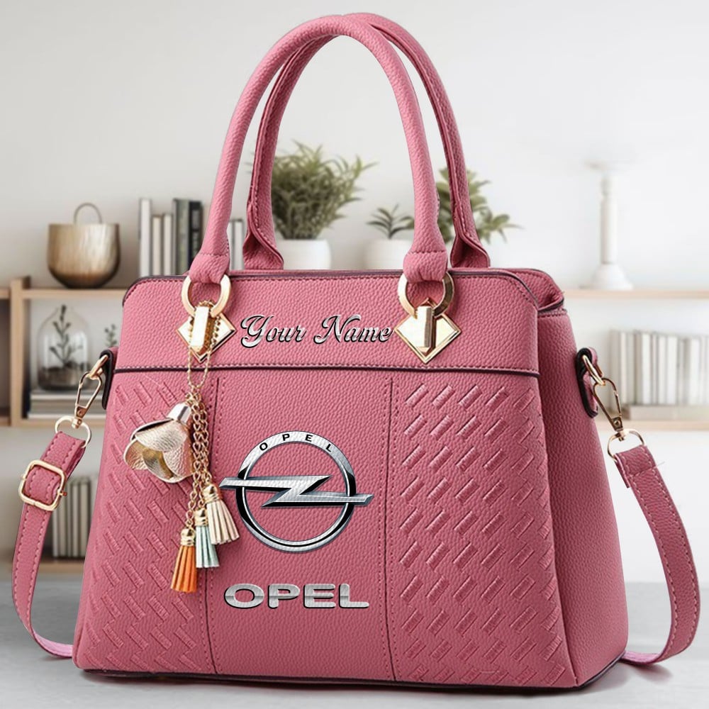 Opel Logo Crossbody Zip Hand Bag With Tassel Custom Name For Women - Image 5