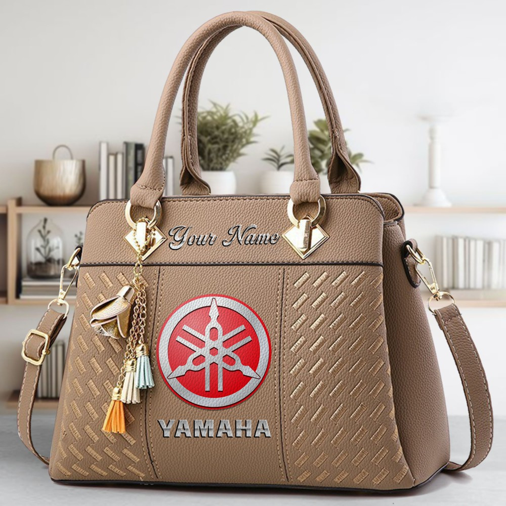 YAMAHA Logo Crossbody Zip Hand Bag With Tassel Custom Name For Women - Image 4