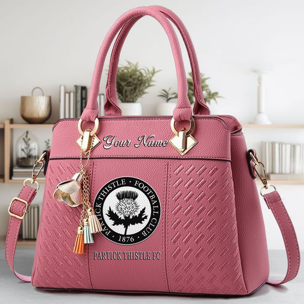 Partick Thistle FC Logo Crossbody Zip Hand Bag With Tassel Custom Name For Women - Image 5