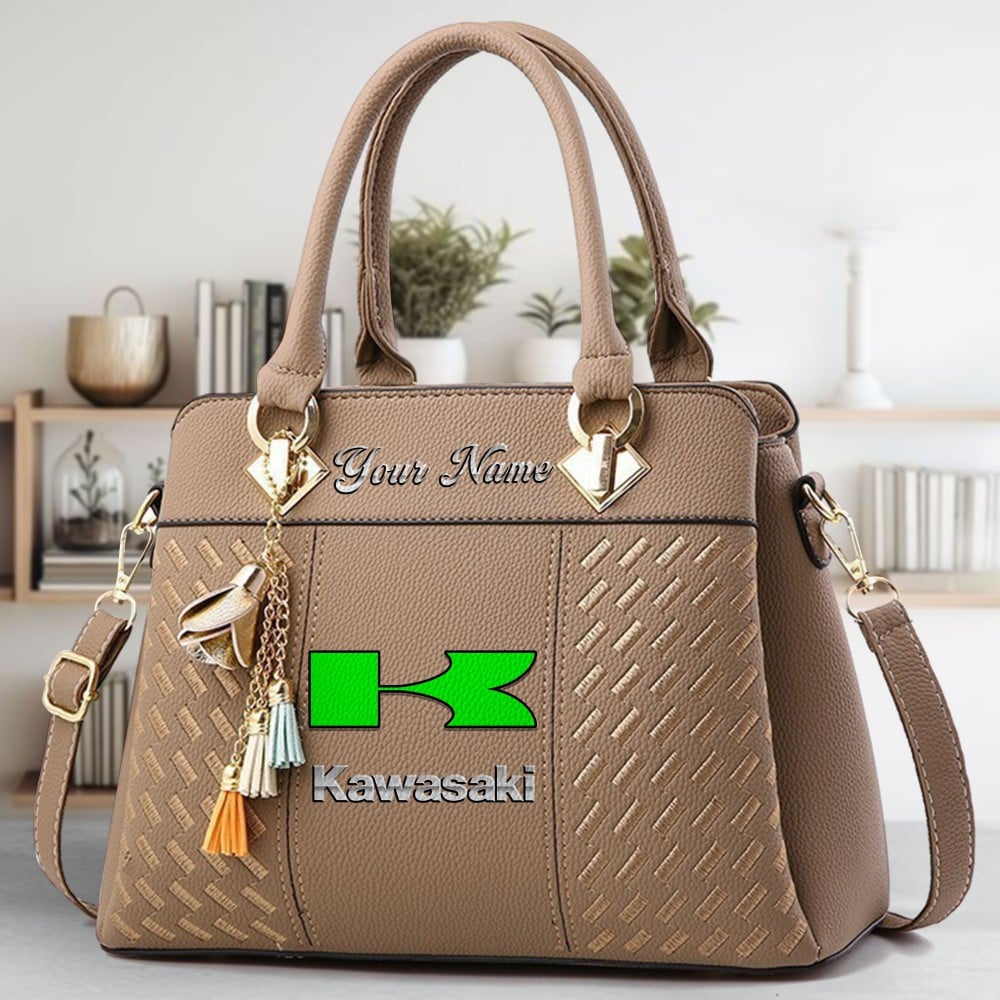 Kawasaki Logo Crossbody Zip Hand Bag With Tassel Custom Name For Women - Image 3