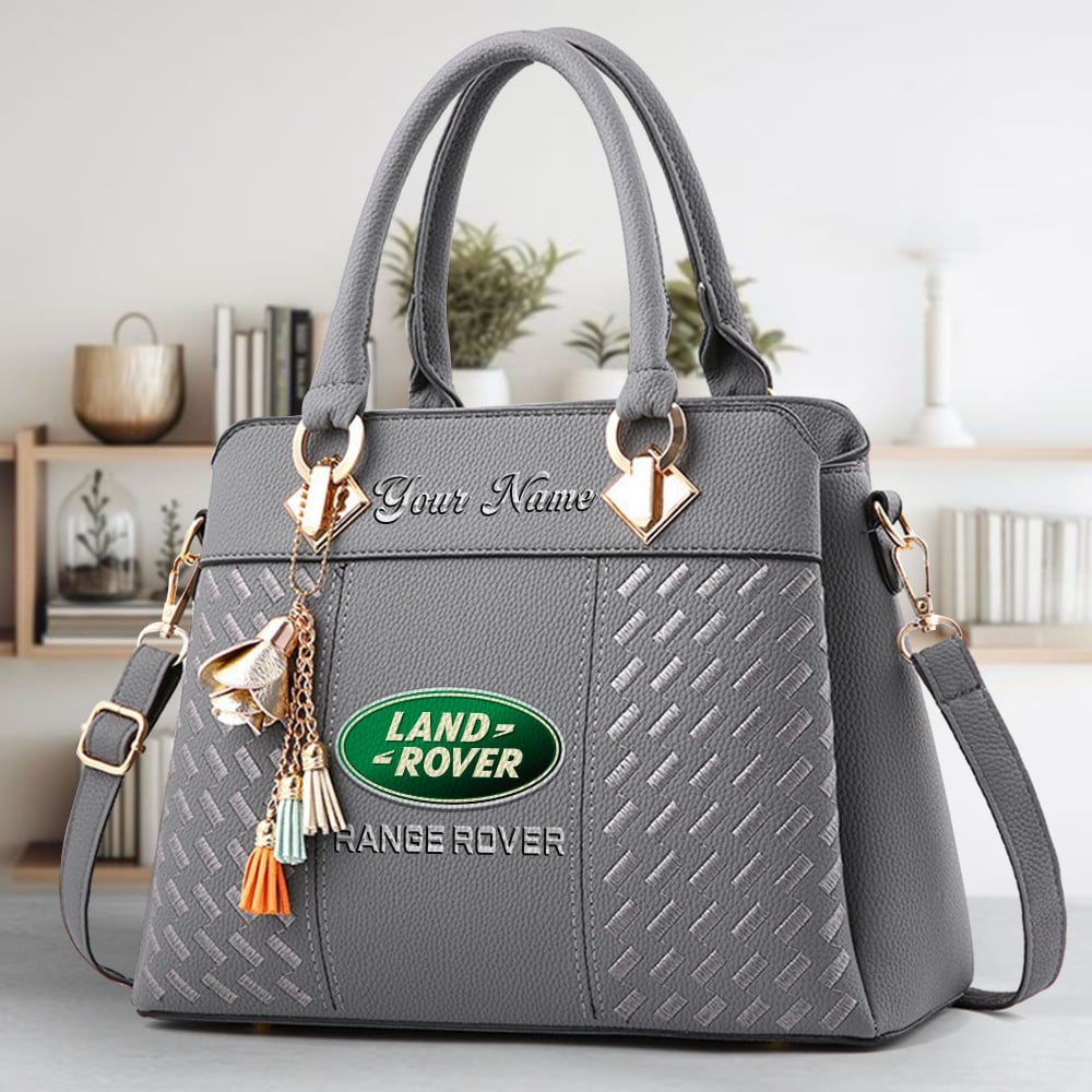 LAND ROVER Logo Crossbody Zip Hand Bag With Tassel Custom Name For Women - Image 4