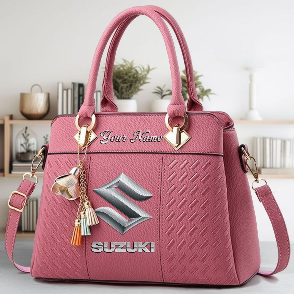 Suzuki Logo Crossbody Zip Hand Bag With Tassel Custom Name For Women - Image 5