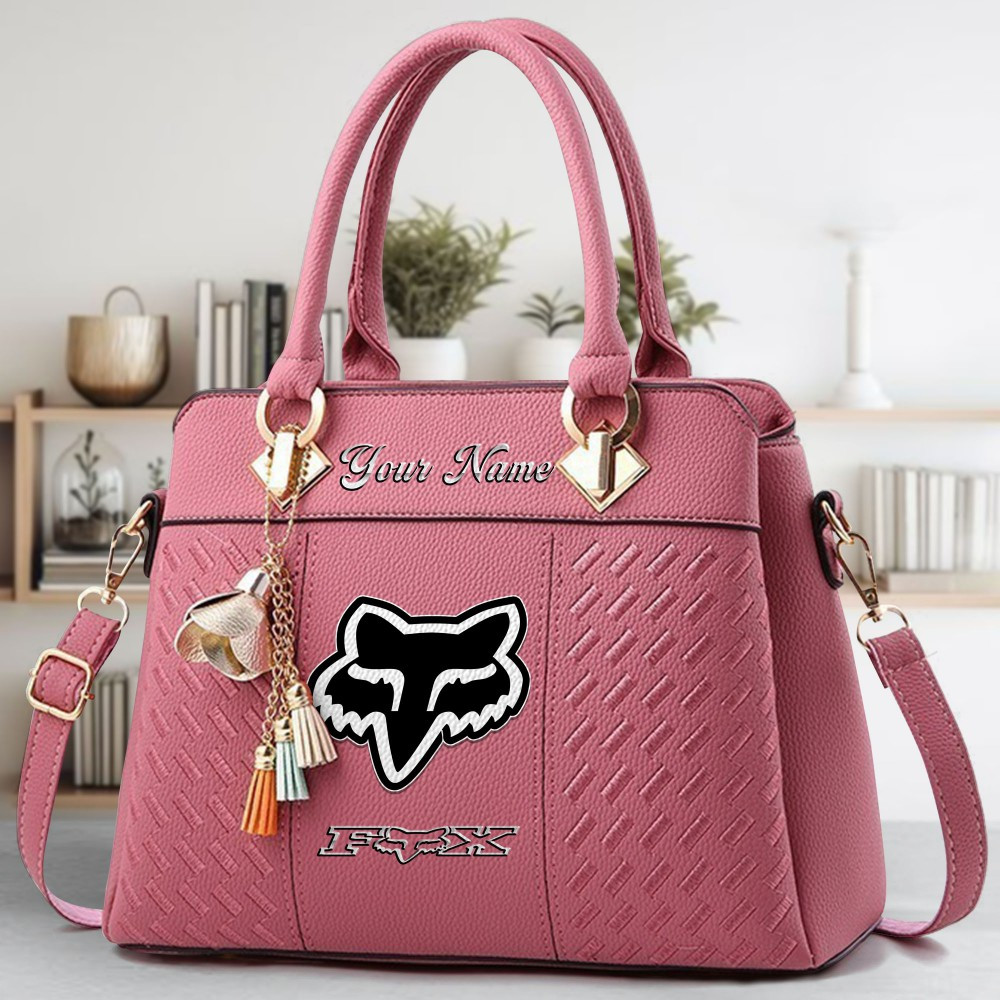 Fox Racing Logo Crossbody Zip Hand Bag With Tassel Custom Name For Women - Image 5
