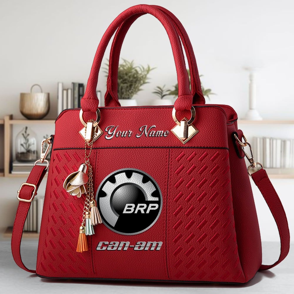BRP Can am Logo Crossbody Zip Hand Bag With Tassel Custom Name For Women - Image 6