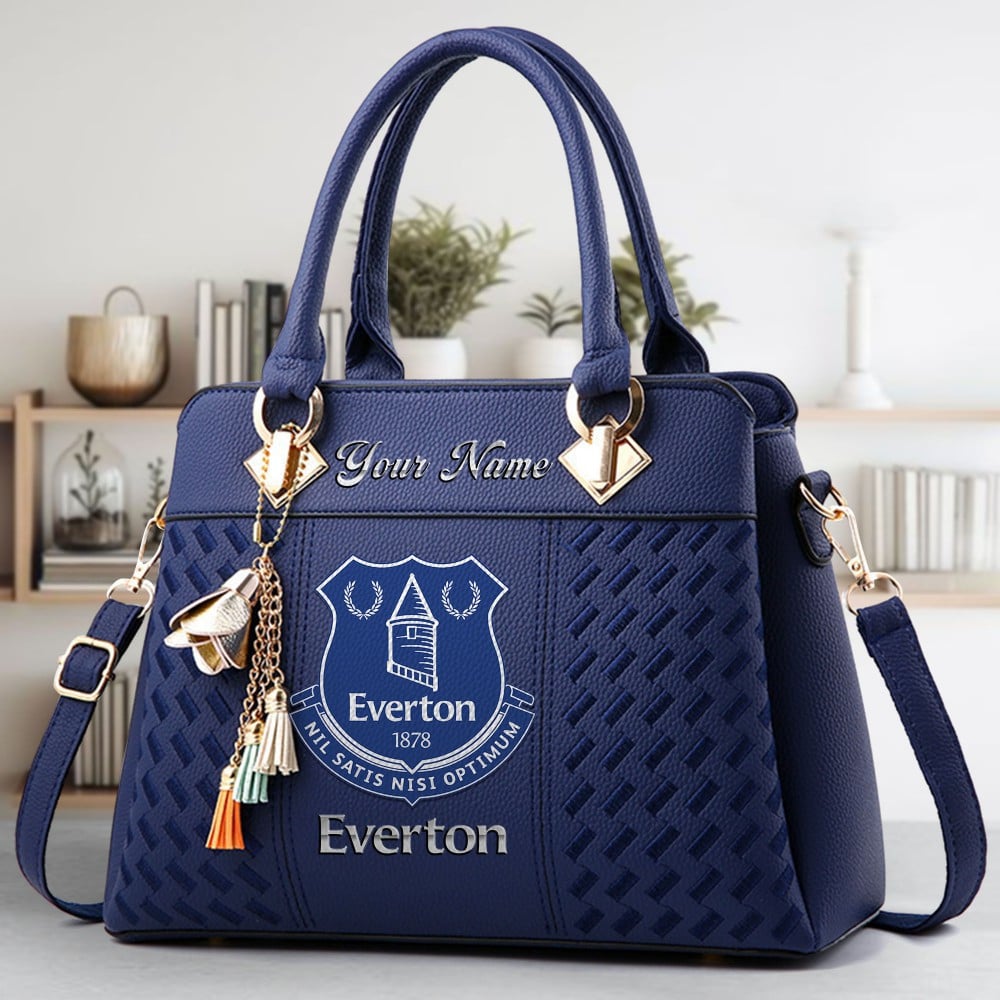Everton F.C Logo Crossbody Zip Hand Bag With Tassel Custom Name For Women - Image 2