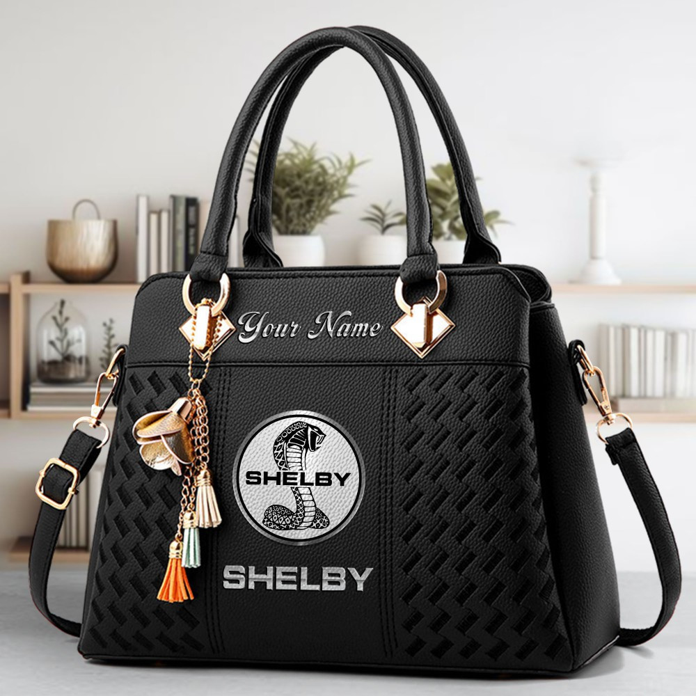 Ford Shelby Logo Crossbody Zip Hand Bag With Tassel Custom Name For Women - Image 2
