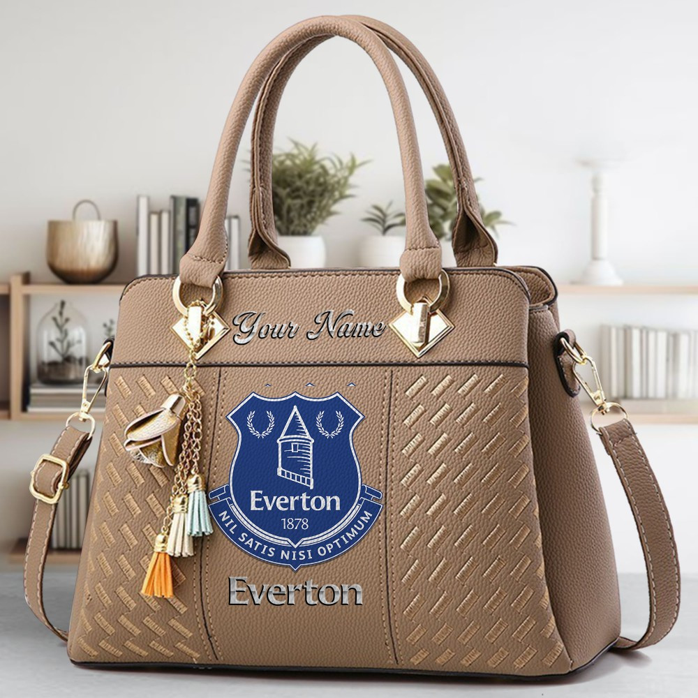 Everton F.C Logo Crossbody Zip Hand Bag With Tassel Custom Name For Women - Image 3