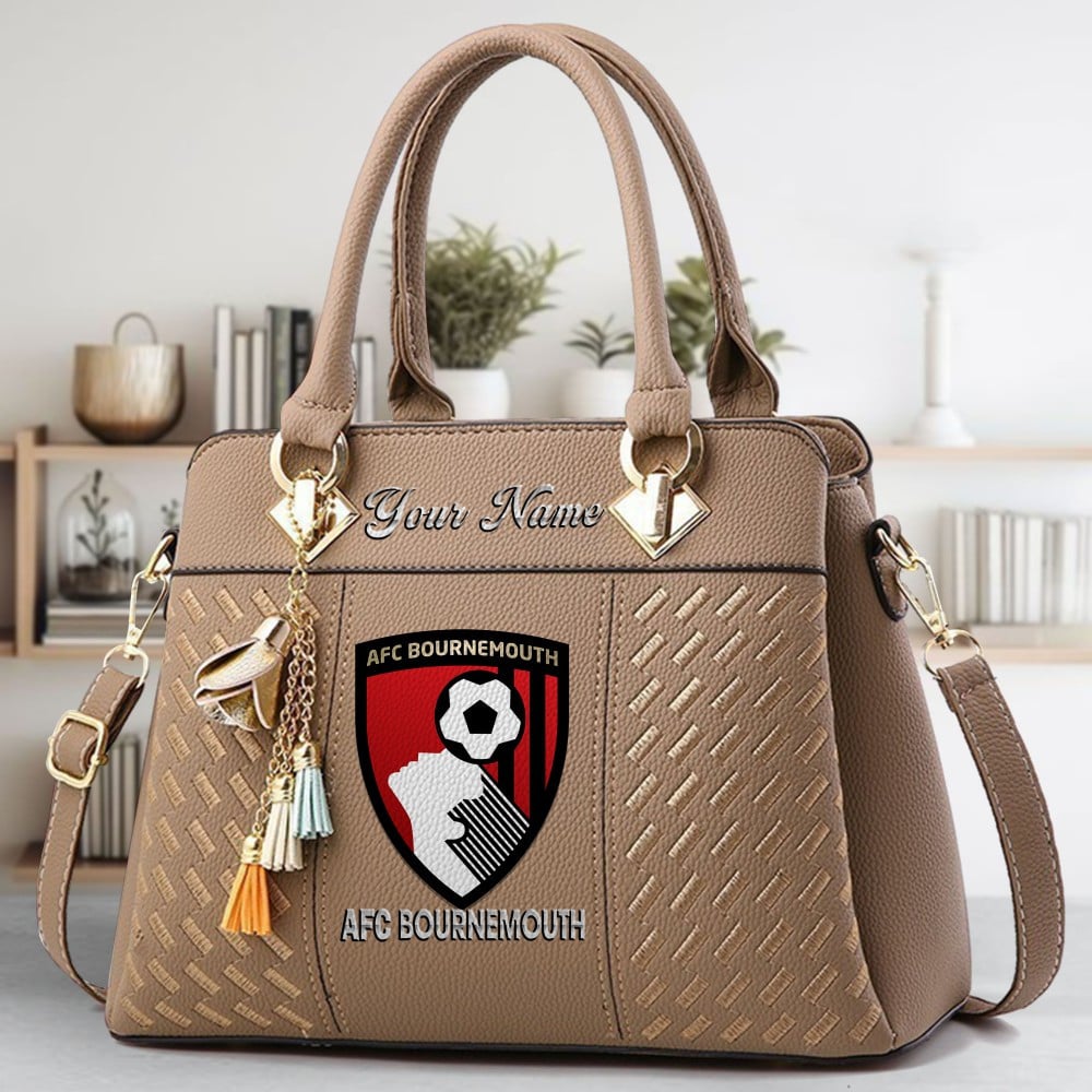A.F.C. Bournemouth Logo Crossbody Zip Hand Bag With Tassel Custom Name For Women - Image 3