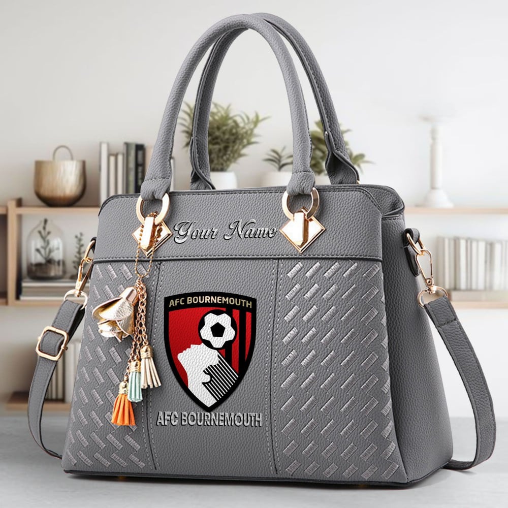 A.F.C. Bournemouth Logo Crossbody Zip Hand Bag With Tassel Custom Name For Women - Image 4