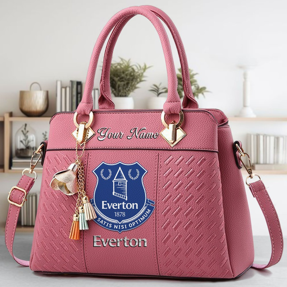 Everton F.C Logo Crossbody Zip Hand Bag With Tassel Custom Name For Women - Image 5