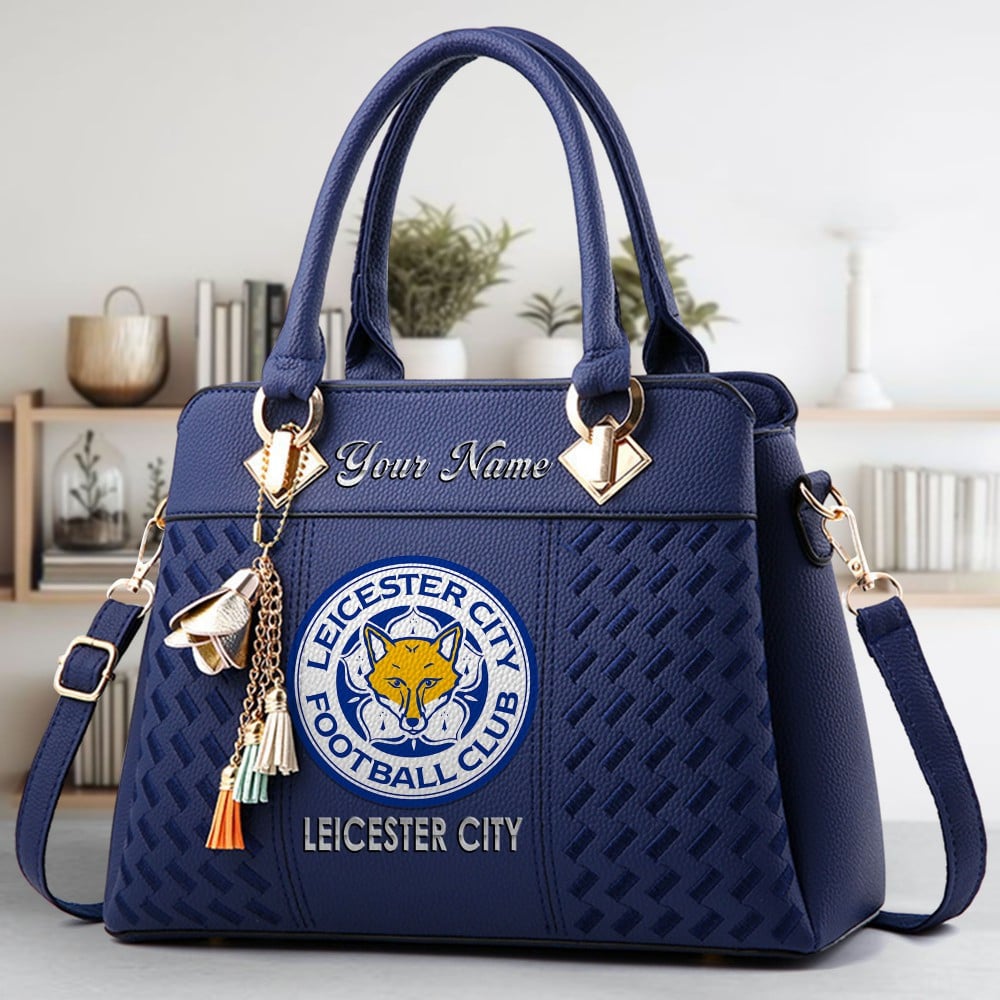 Leicester City Logo Crossbody Zip Hand Bag With Tassel Custom Name For Women - Image 2