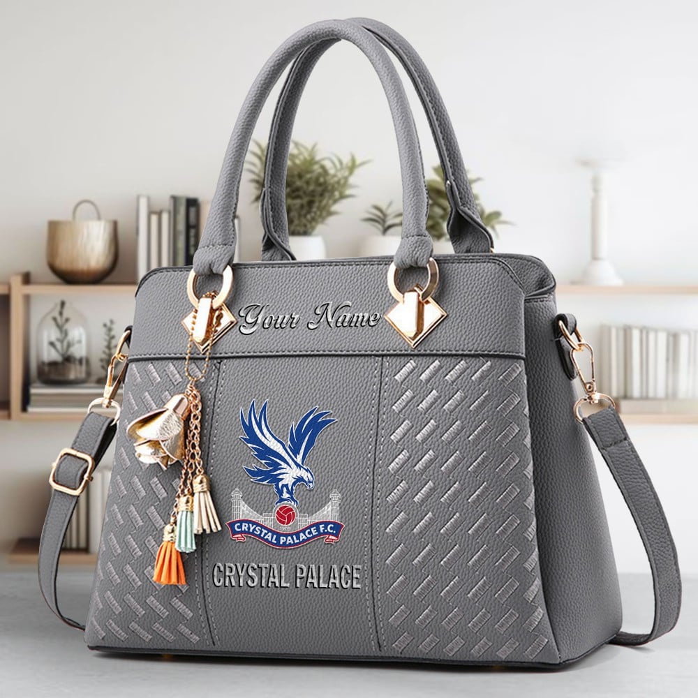 Crystal Palace F.C Logo Crossbody Zip Hand Bag With Tassel Custom Name For Women - Image 4