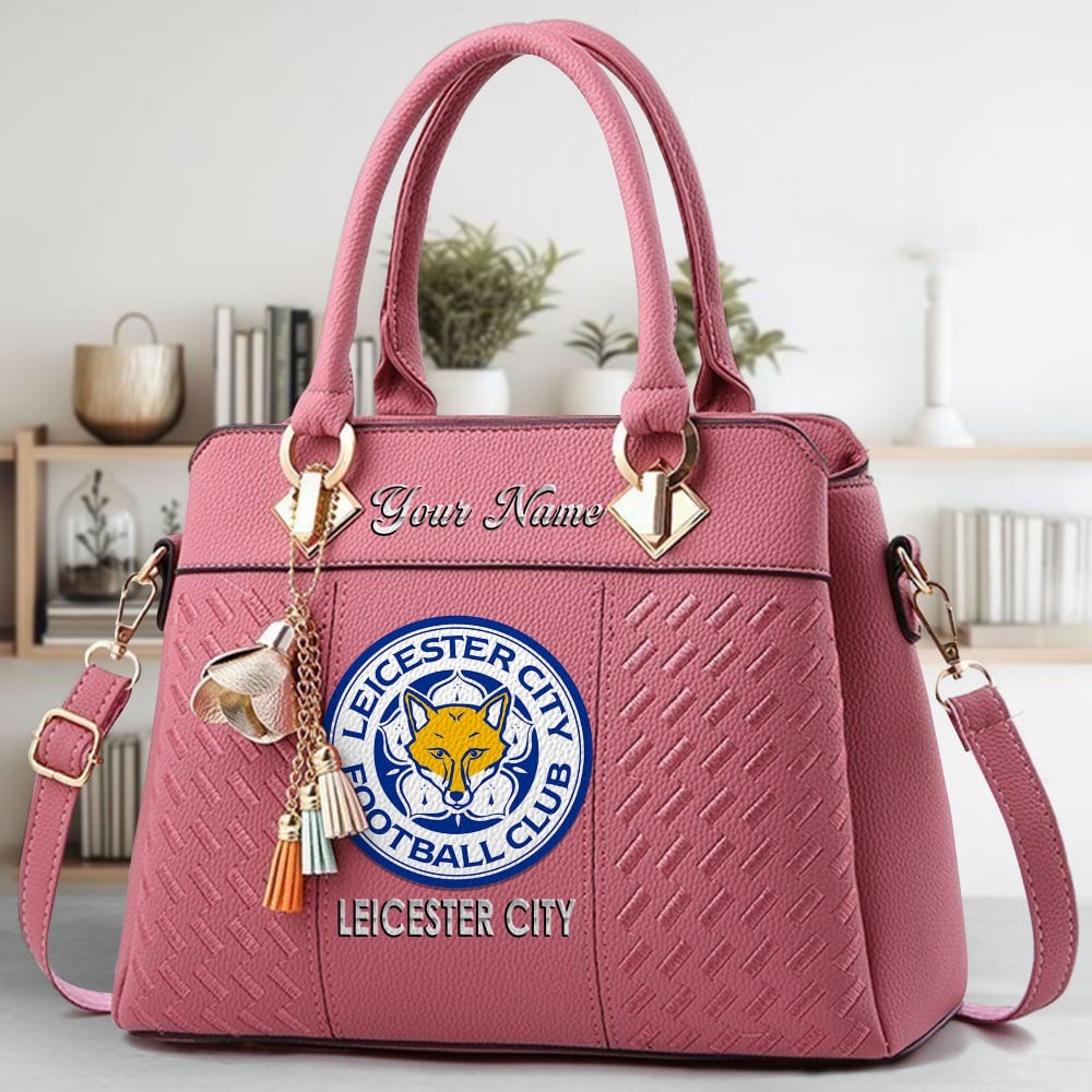 Leicester City Logo Crossbody Zip Hand Bag With Tassel Custom Name For Women - Image 5