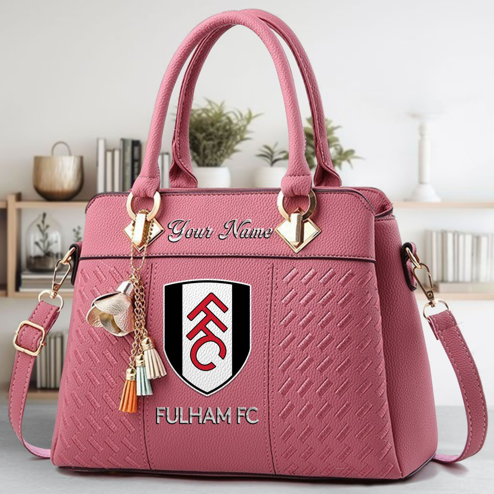 Fulham F.C Logo Crossbody Zip Hand Bag With Tassel Custom Name For Women - Image 5