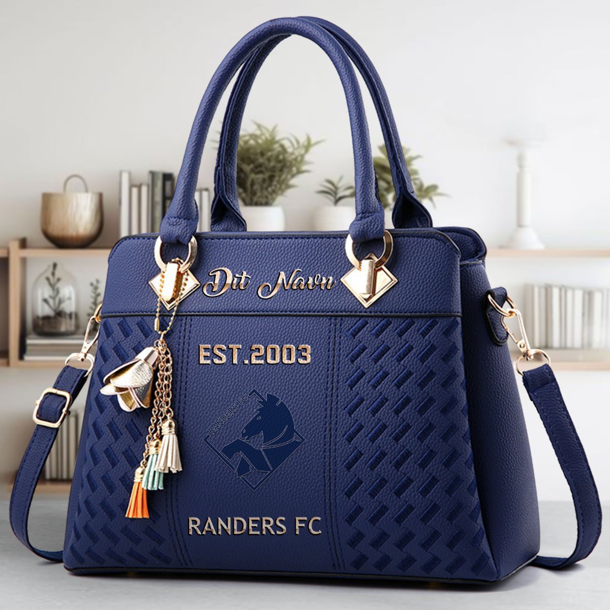 Randers FC Crossbody Zip Handbag With Tassel Custom Name For Women - Image 3