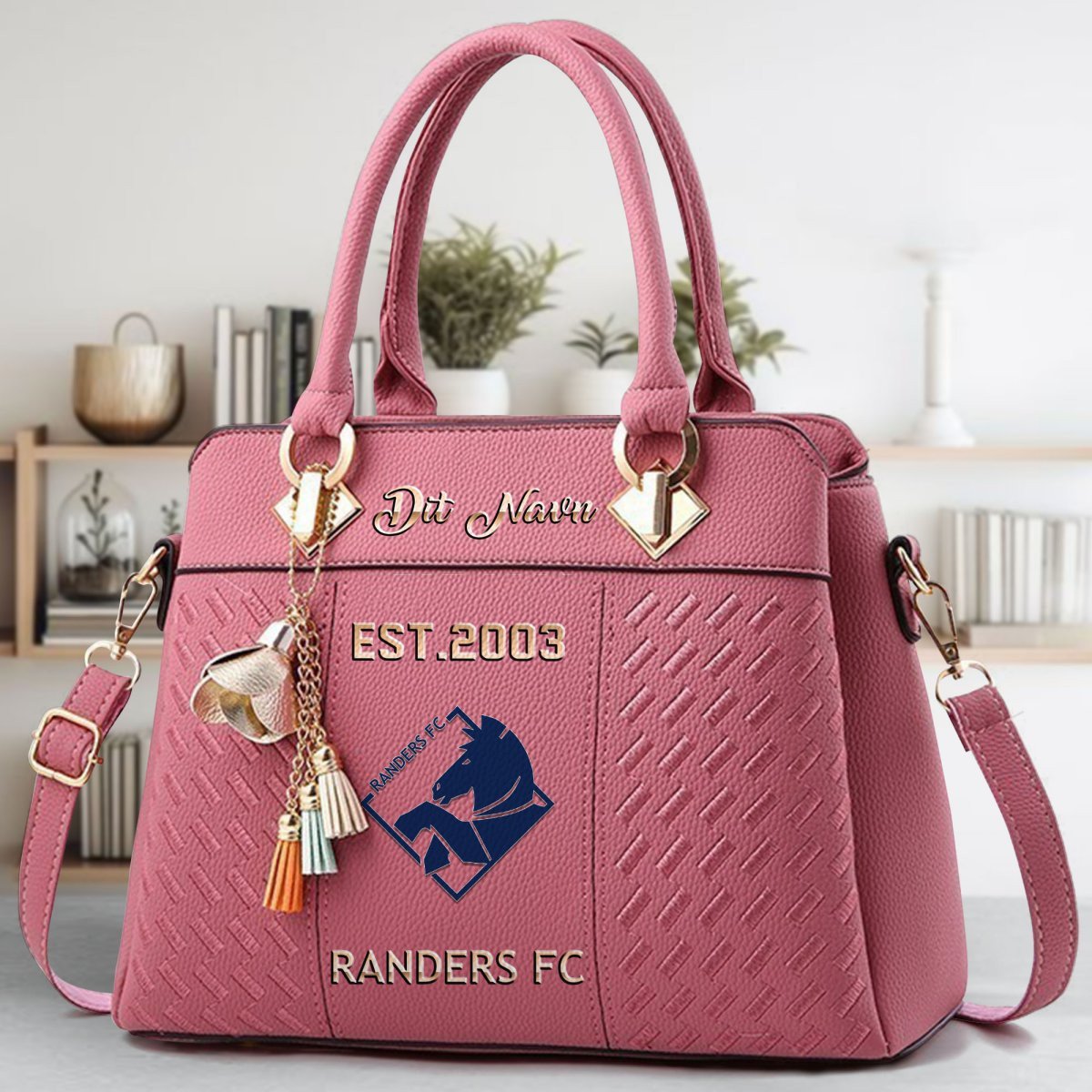 Randers FC Crossbody Zip Handbag With Tassel Custom Name For Women - Image 6