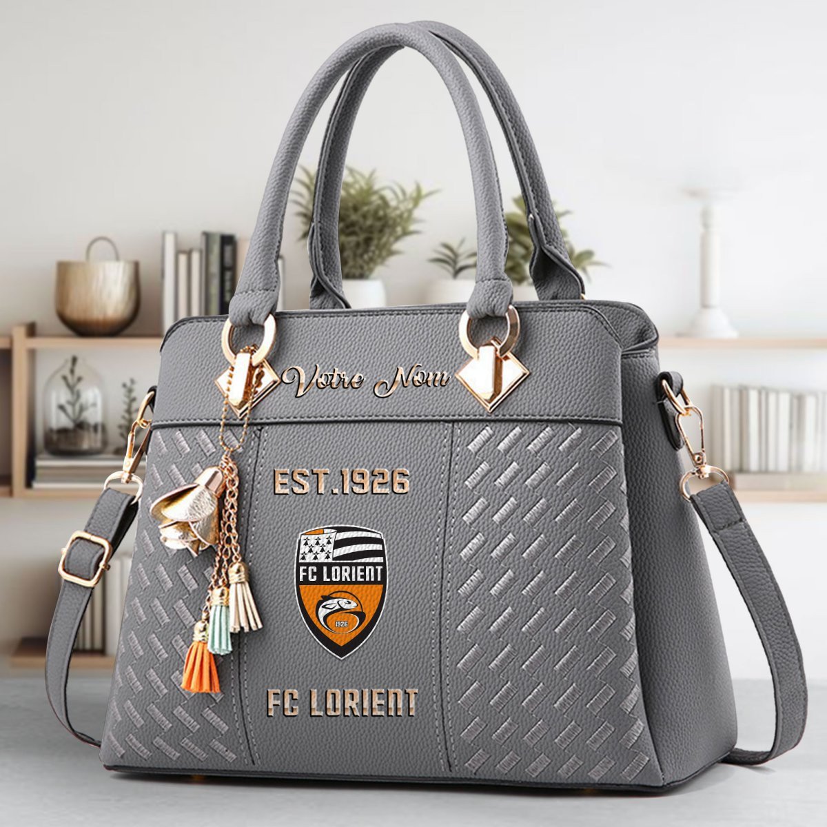 FC Lorient Crossbody Zip Handbag With Tassel Custom Name For Women - Image 5