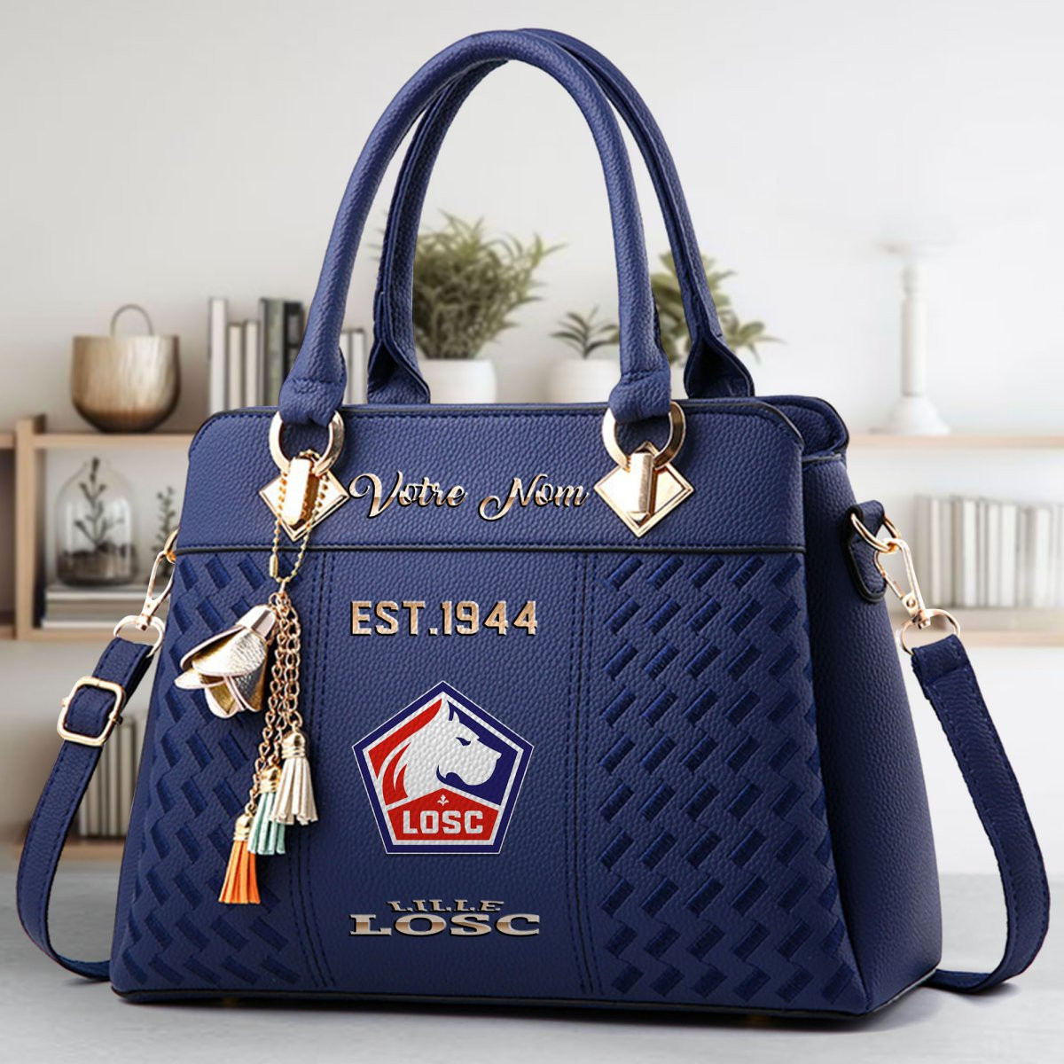 LOSC Lille Crossbody Zip Handbag With Tassel Custom Name For Women - Image 3