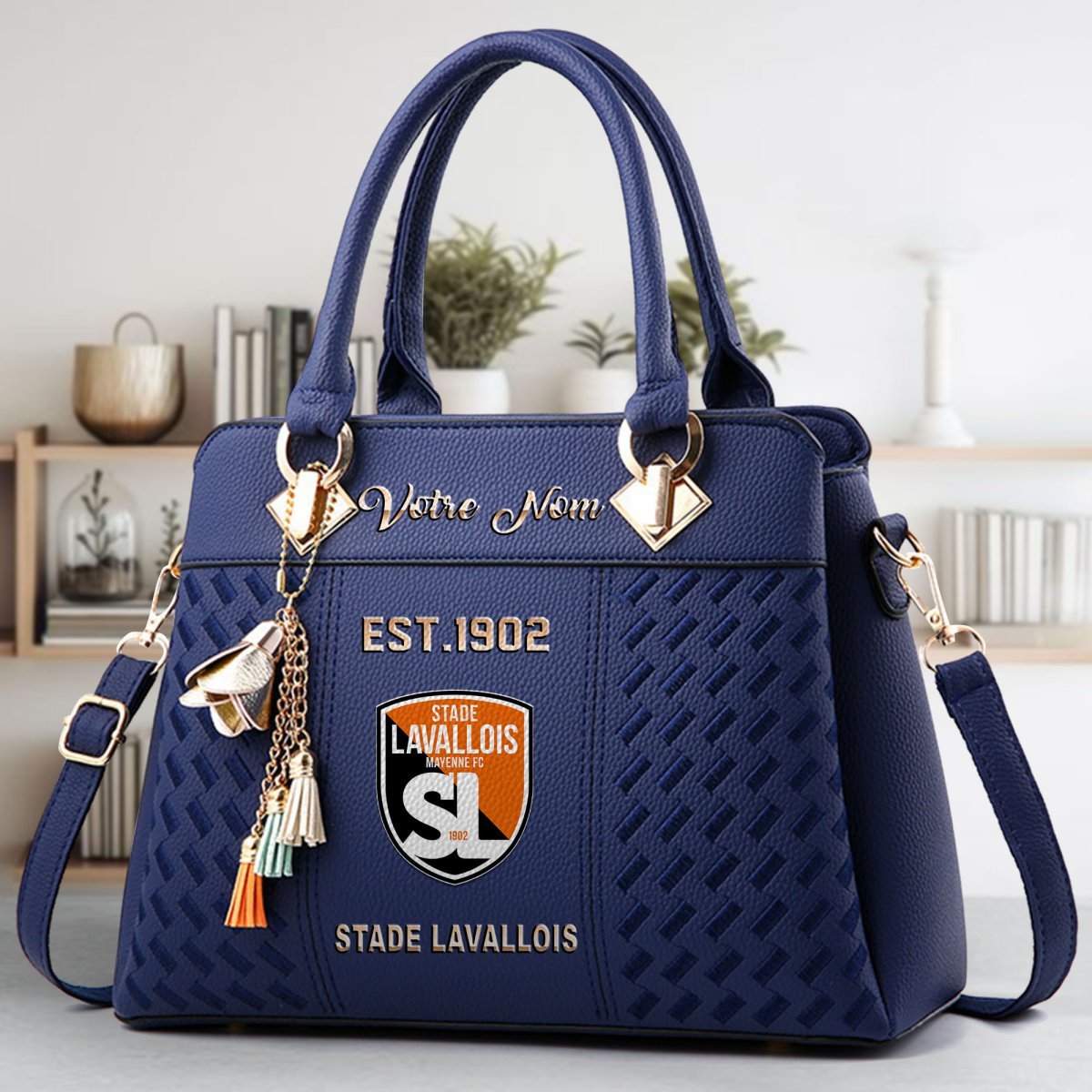 Stade Lavallois Crossbody Zip Handbag With Tassel Custom Name For Women - Image 4