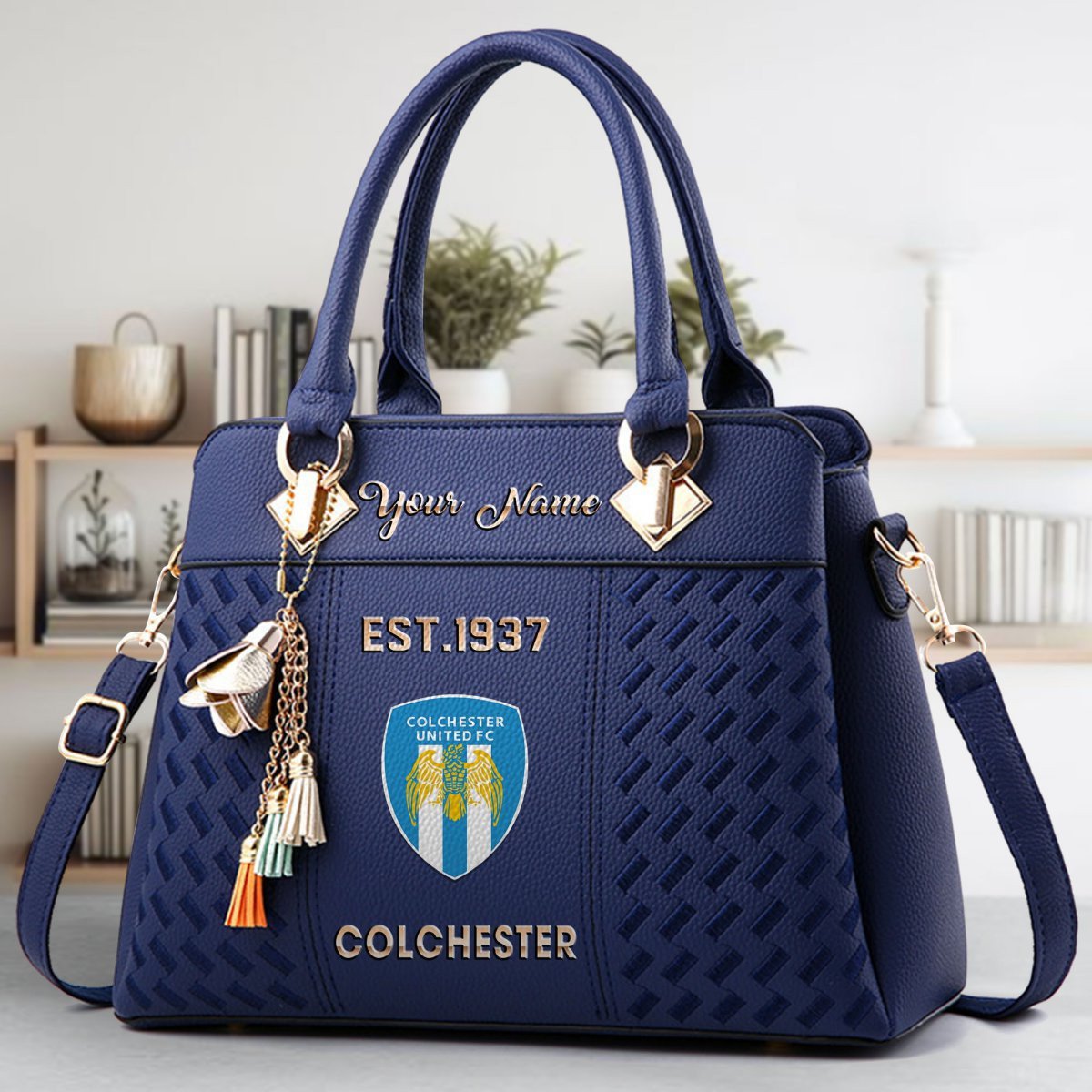 Colchester United Crossbody Zip Handbag With Tassel Custom Name For Women - Image 3