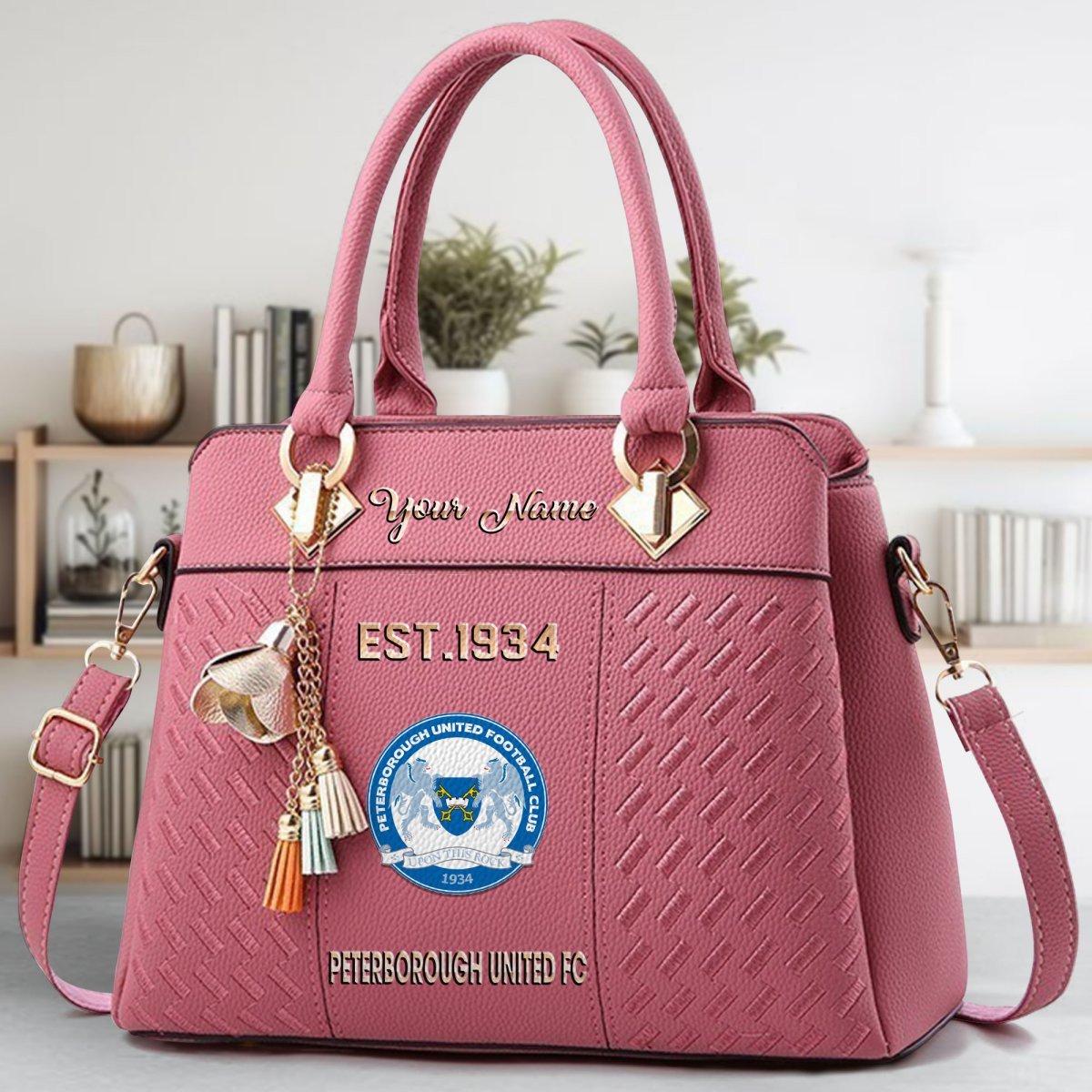 Peterborough United Crossbody Zip Handbag With Tassel Custom Name For Women - Image 6