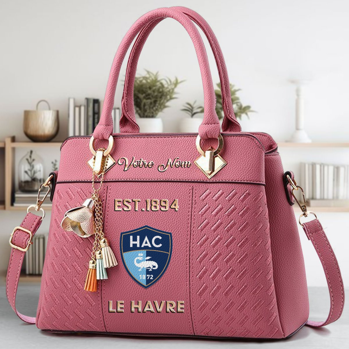 Havre Athletic Club Crossbody Zip Handbag With Tassel Custom Name For Women - Image 6