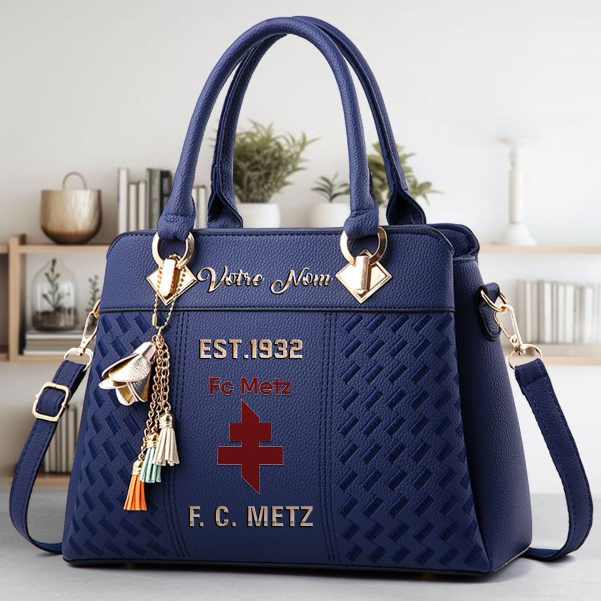 FC Metz Crossbody Zip Handbag With Tassel Custom Name For Women - Image 3