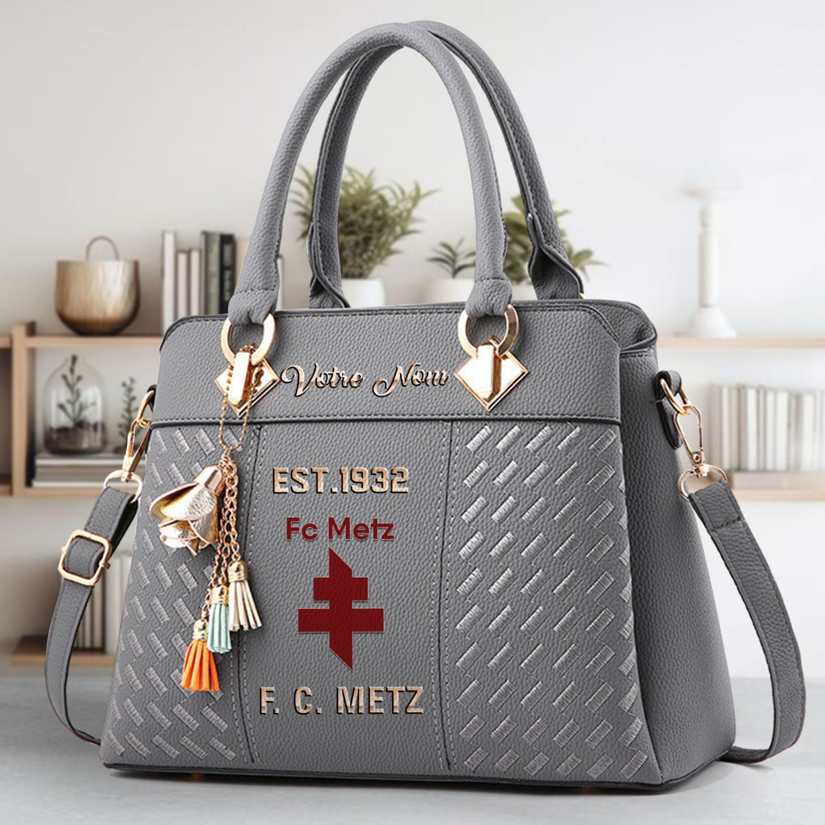 FC Metz Crossbody Zip Handbag With Tassel Custom Name For Women - Image 5