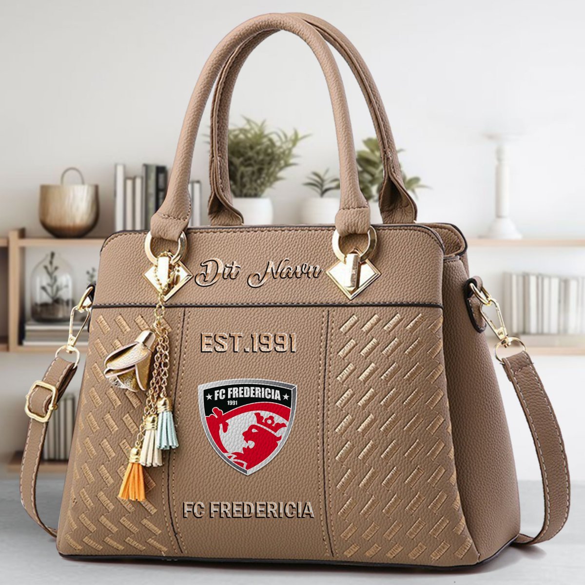 FC Fredericia Crossbody Zip Handbag With Tassel Custom Name For Women - Image 4