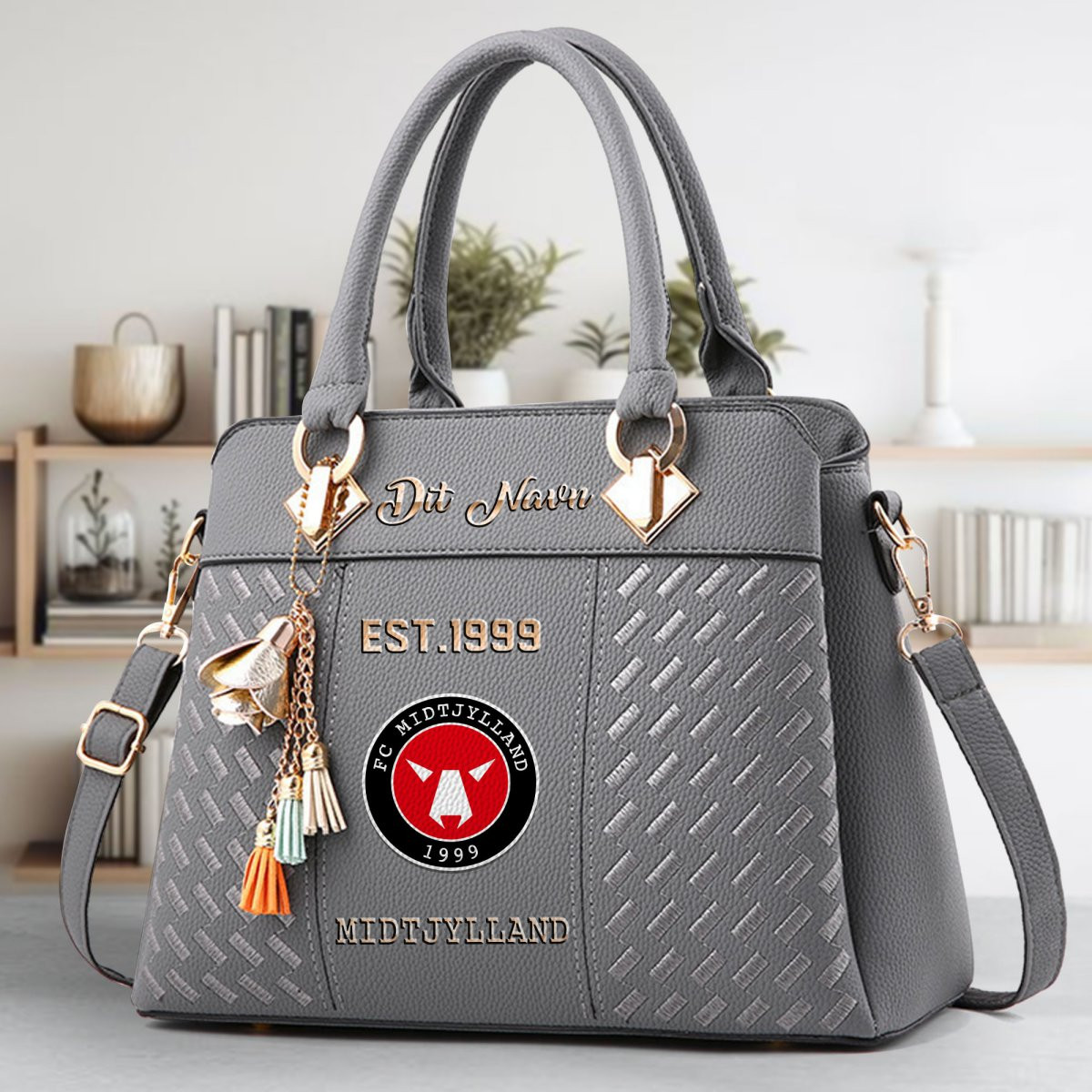 FC Midtjylland Crossbody Zip Handbag With Tassel Custom Name For Women - Image 5