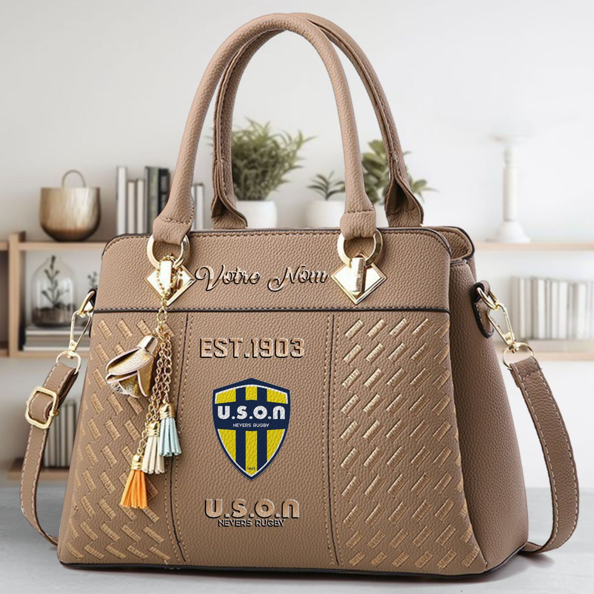 USON Nevers Crossbody Zip Handbag With Tassel Custom Name For Women - Image 4