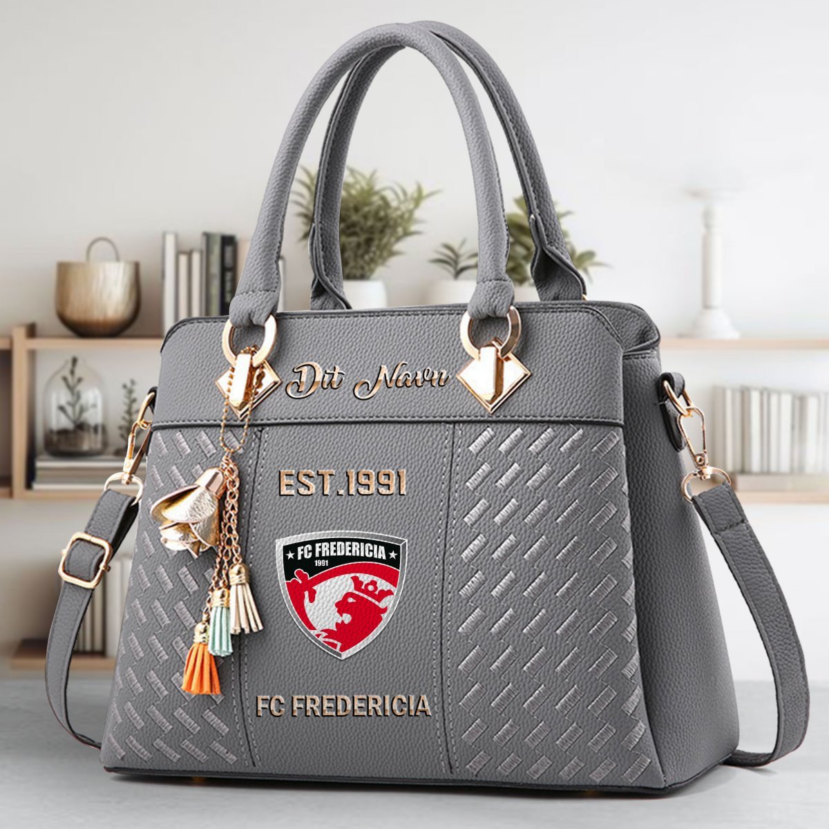 FC Fredericia Crossbody Zip Handbag With Tassel Custom Name For Women - Image 5